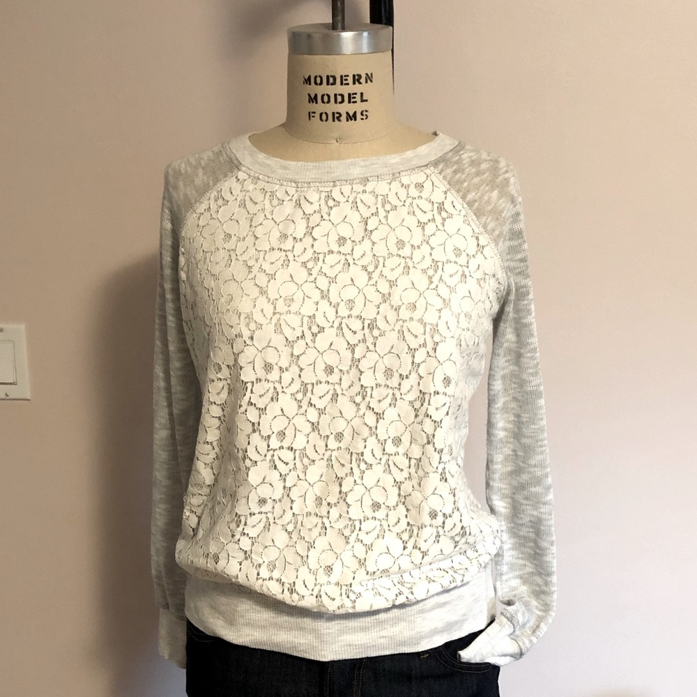 Olivia Moon lace front sweatshirt